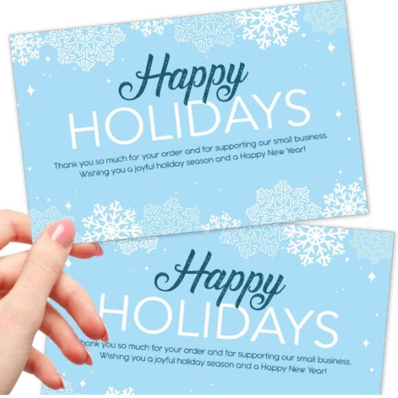 15 PCS - 4X6 Happy Holidays Blank Cards/Thank You Cards - Picture 1 of 2